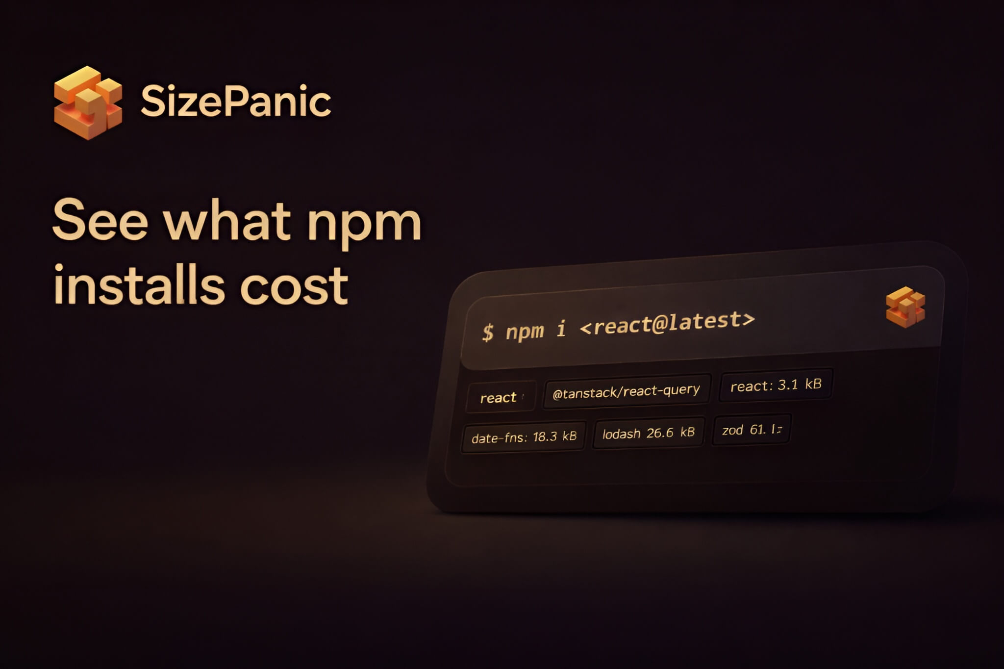 SizePanic - Npm Package Size Analyzer